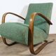 Fauteuil Jindrich Halabala 1930 vert en hêtre et tissu, modèle H 269