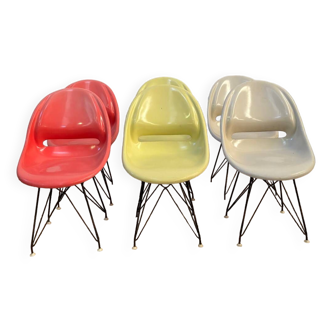 Lot of vertex fiber chairs miroslav lavratil 1960