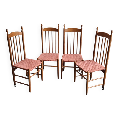 Suite de 4 chaises ''Racine' vintage 1980 pour Roche-Bobois