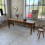 Farmhouse table pine multi-drawers