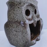 vintage pyrite stone owl candlestick