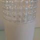 Tube bedside lamp with bi-material/vintage glass lampshade, 60/70s