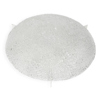 Large round frosted glass ceiling light, Kaiser, Germany, 1970s