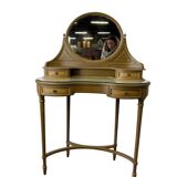 Vintage curved gold console with mirror