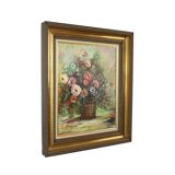 Still Life Flowers Vintage Painting on Canvas R. De Gryse