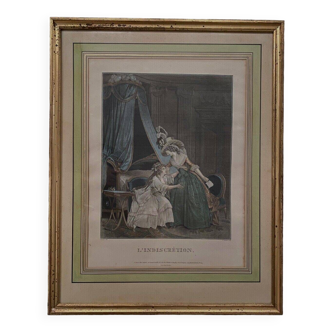 Gravure romantique "L'Indiscrétion", Nicolas Lavreince Janinet