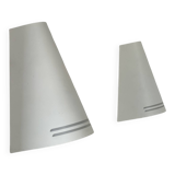 Pair of vintage wall lights, matte white metal, Netherlands, 1980s