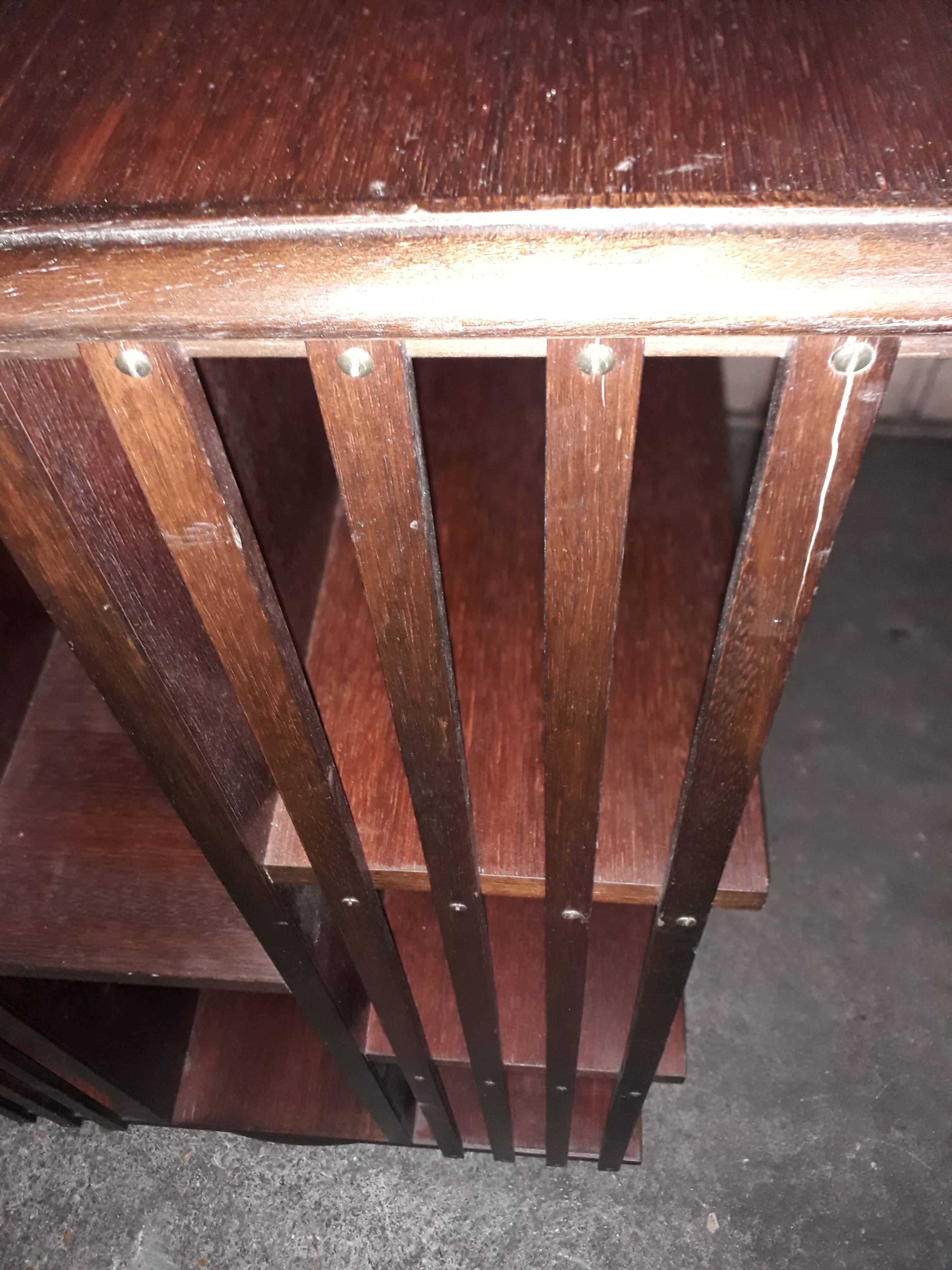 Revolving mahogany library