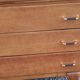 Vintage chest of drawers in golden oak from the 50s with 3 drawers and spindle-legged shelf
