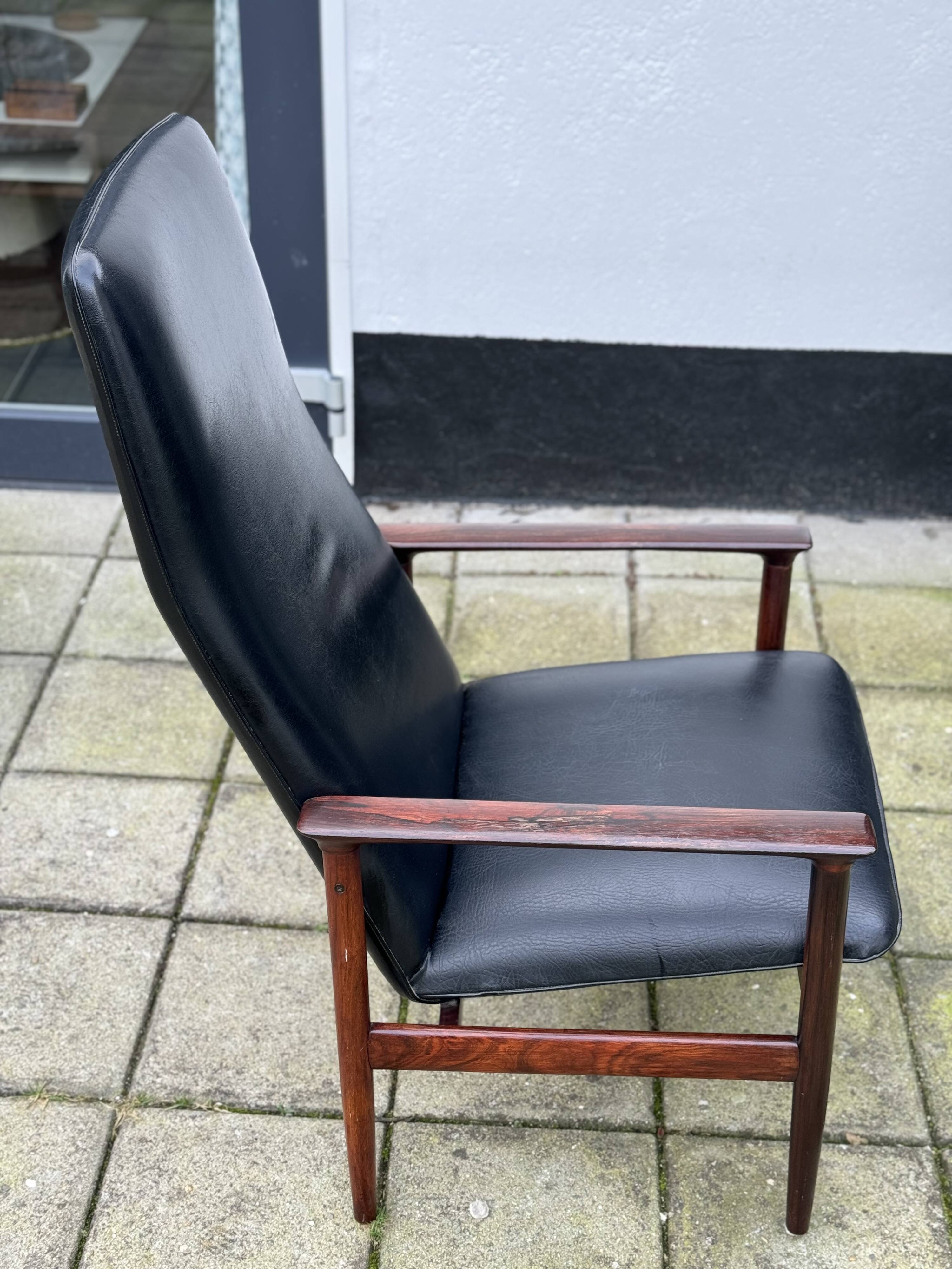 Vintage Norweigan Rosewood Highback Chair