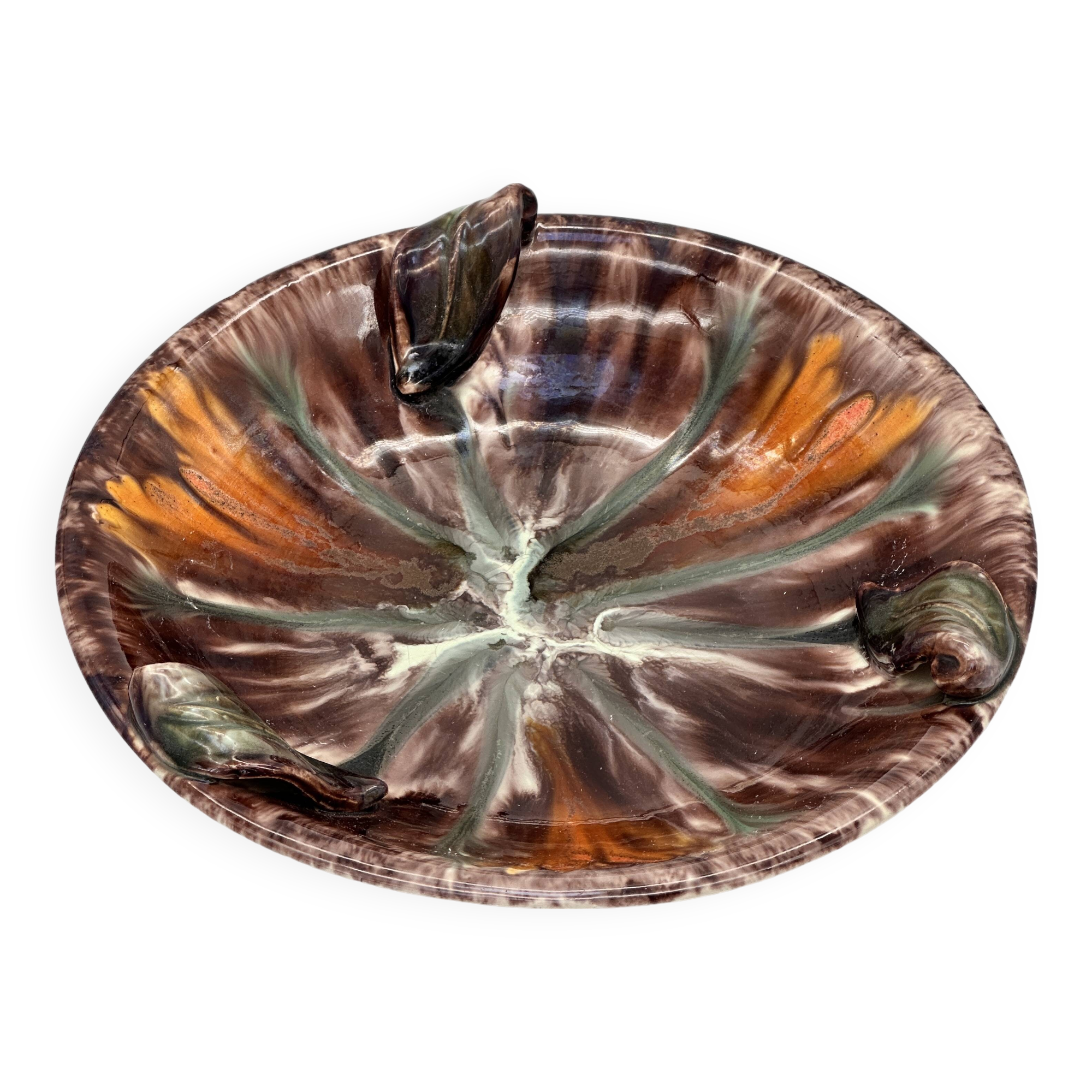 Jaseba tray, majolica, glazed ceramic, germany 1970s