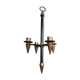 Candle holder in black metal and brass