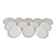 Lot de 12 assiettes plates en porcelaine blanche Euro Porcelaine frise dorée