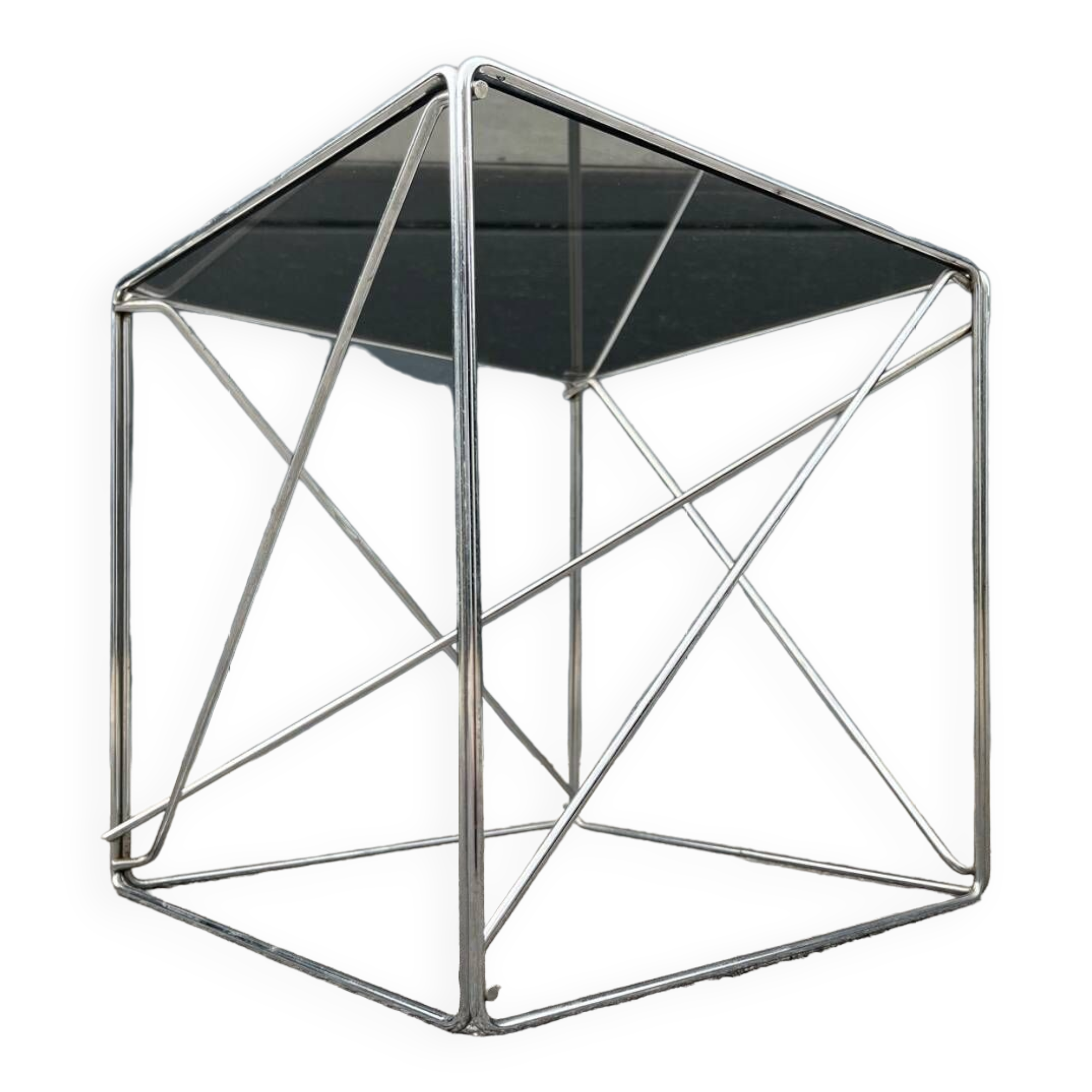 Max Sauze metal and glass cube