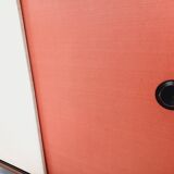 Vintage Italian modular shelving unit in melamine with wood decor