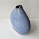 Free-form blue glazed ceramic vase - Height 17cm