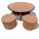 Coffee table and 4 stools in the style of Audoux & Minet.