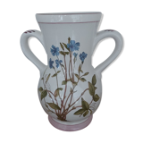 KG Luneville 2-handled vase with blue flower pattern