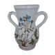 Vase 2 anses KG Luneville motif fleurs bleues
