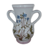 Vase 2 anses KG Luneville motif fleurs bleues