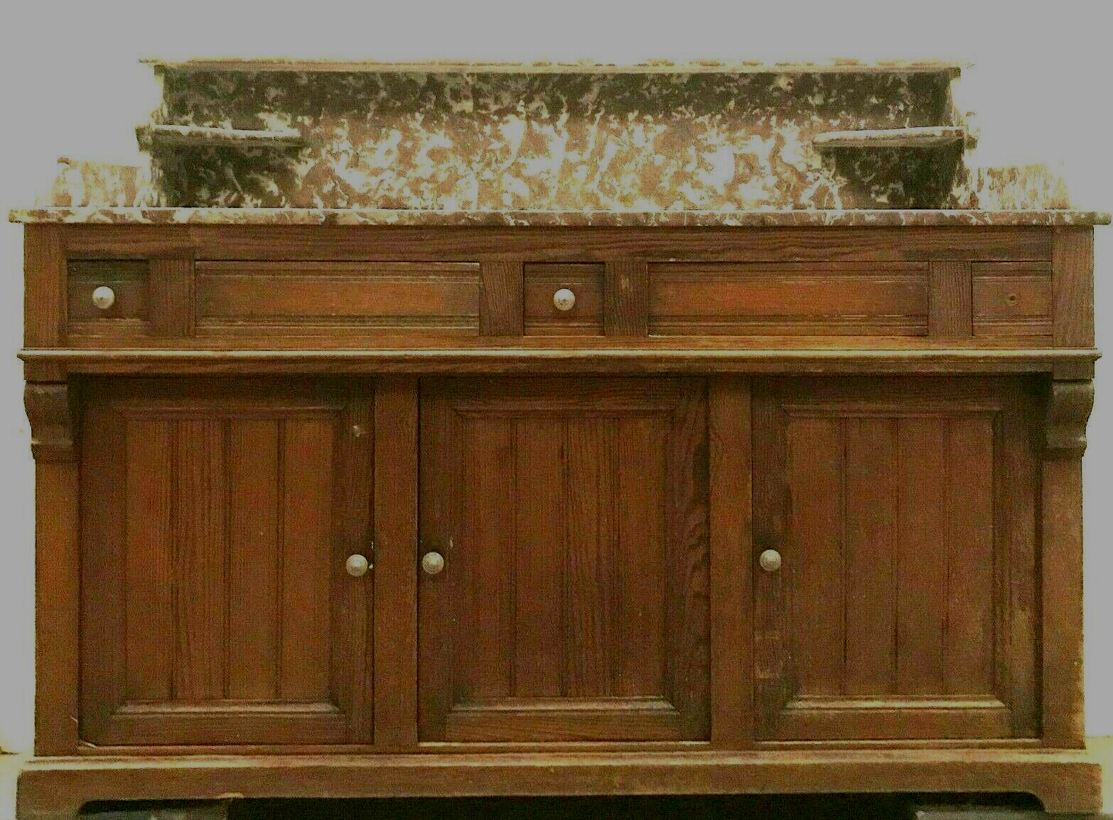 20th century solid fir washbasin unit