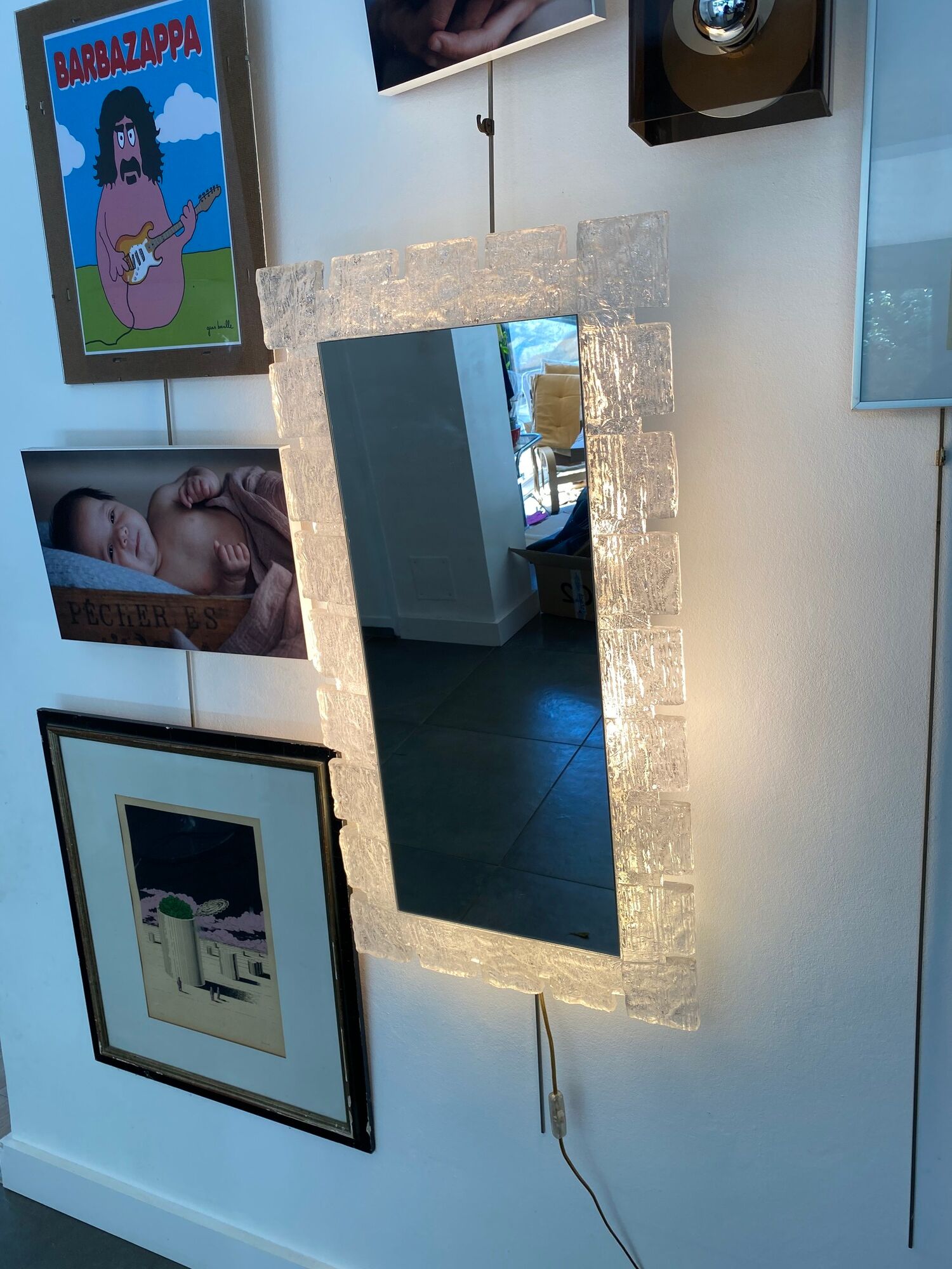 Miroir rétro-éclairé  du désigner Egon Hillebrand, Allemagne 1960