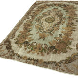 Handwoven overdyed turkish 1970s 170 x 271 cm brown carpet