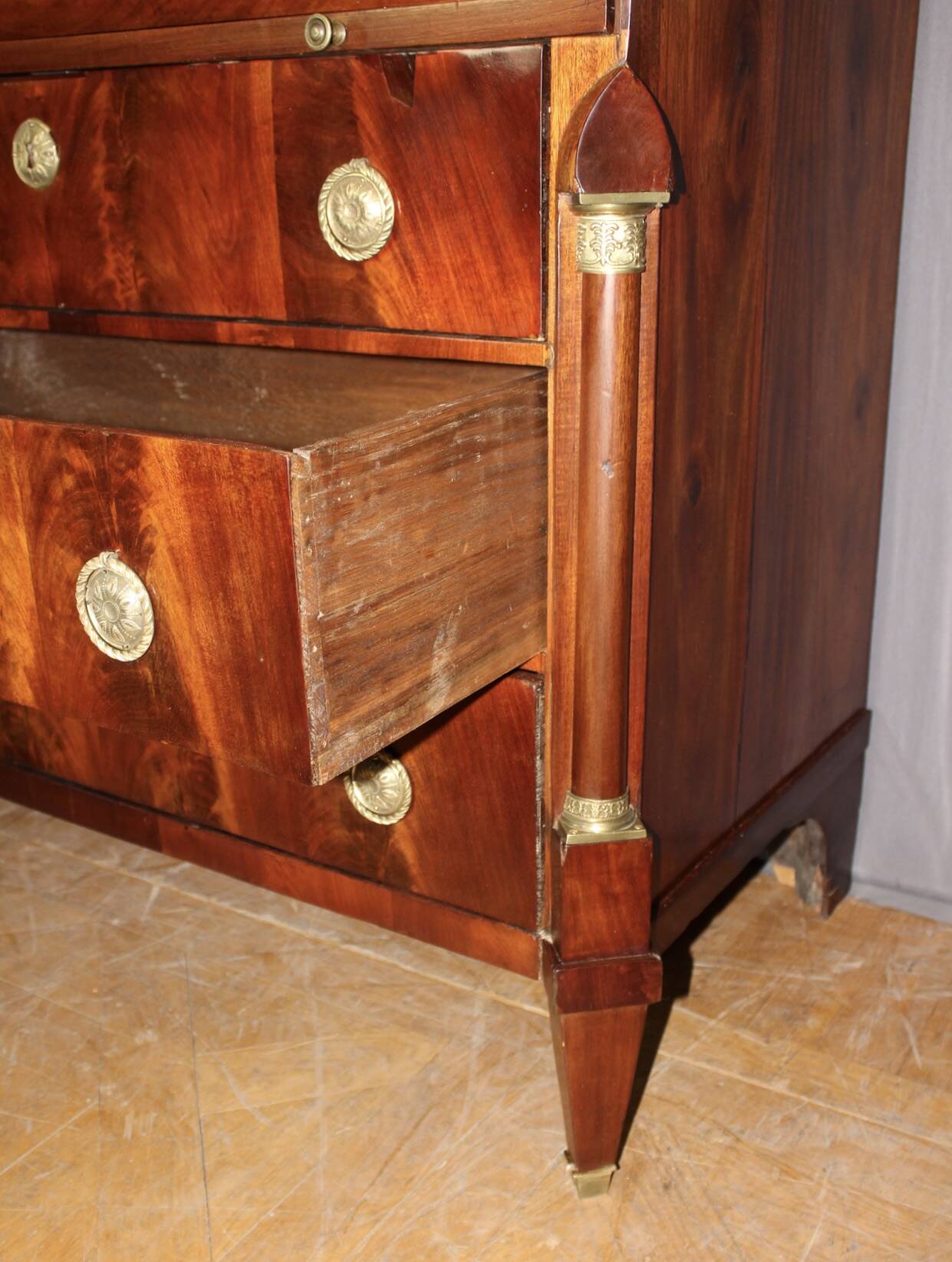 19th Century Mahogany Cylinder Secretary Desk