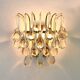Large pair of gilt brass and crystal wall lights by Palwa, Germany, 1970s.