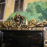 Miroir Napoléon III noir et doré XIXe 115x86cm