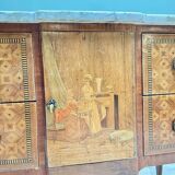 Commode In Marquetry With Central Projection In Transition Style 19th Century