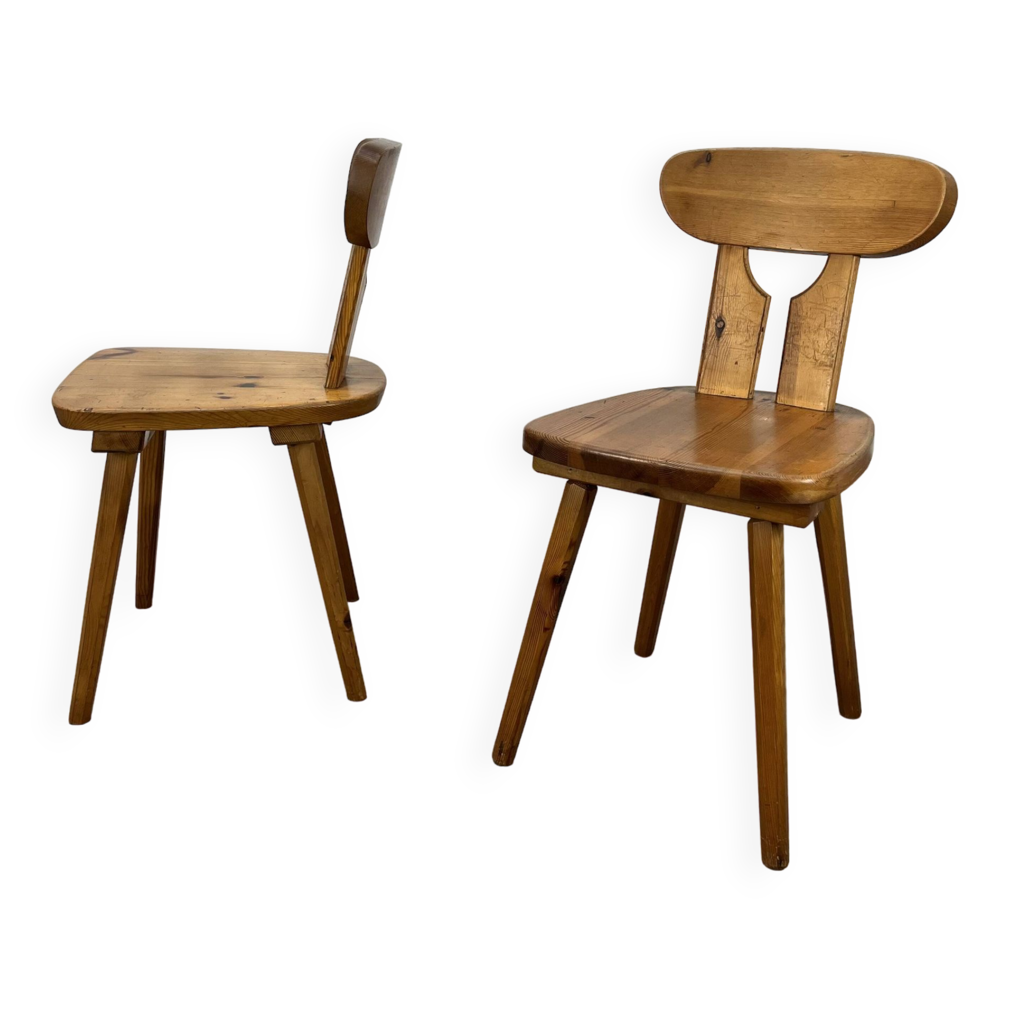 Brutalist chairs in solid pine chalet style