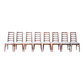 8 vintage Danish teak chairs model Lis, Niels Koefoed, 1960s 1970s