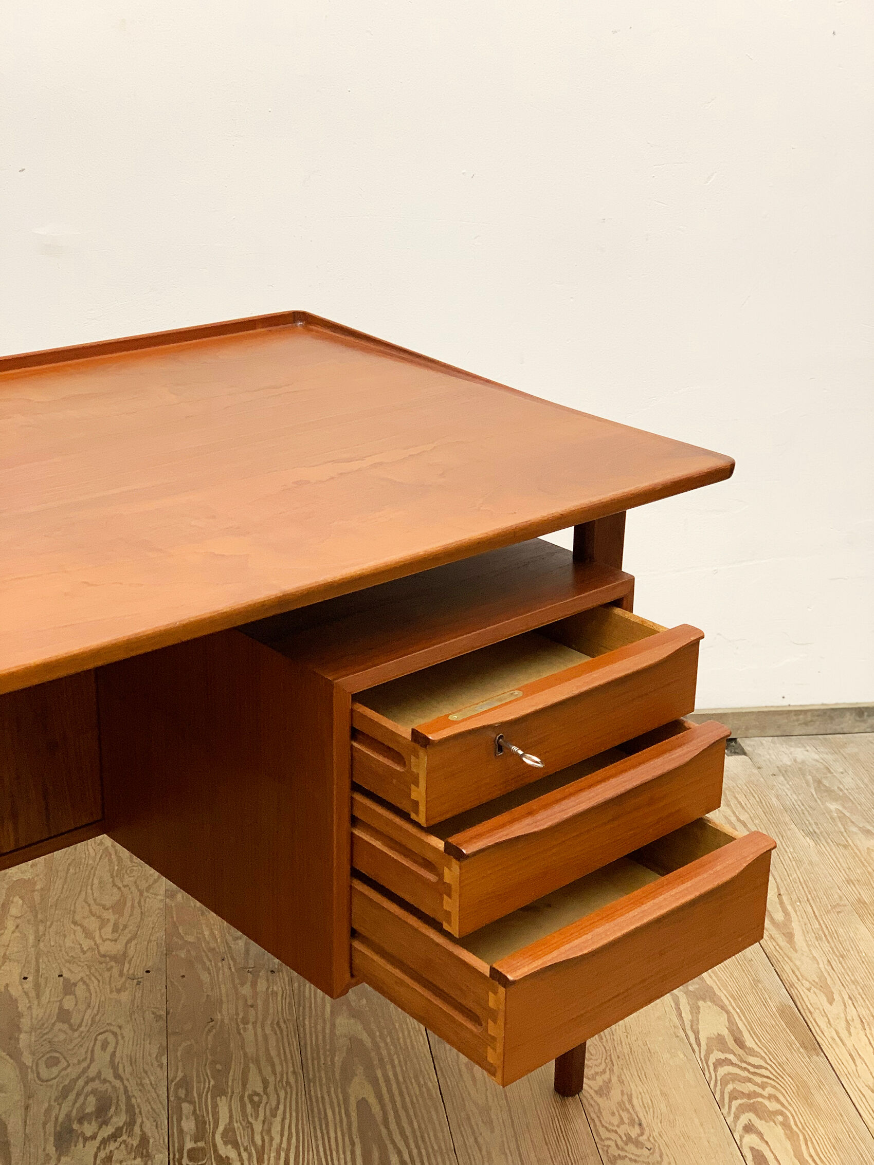 Danish teak desk by Peter Løvig Nielsen for Hedensted Møbelfabrik Denmark 1960s