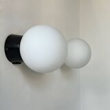 Pair of vintage Raak opaline and Bakelite wall lights, Netherlands 1970s