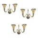 Set of 3 Murano Glass Barovier Sconces 