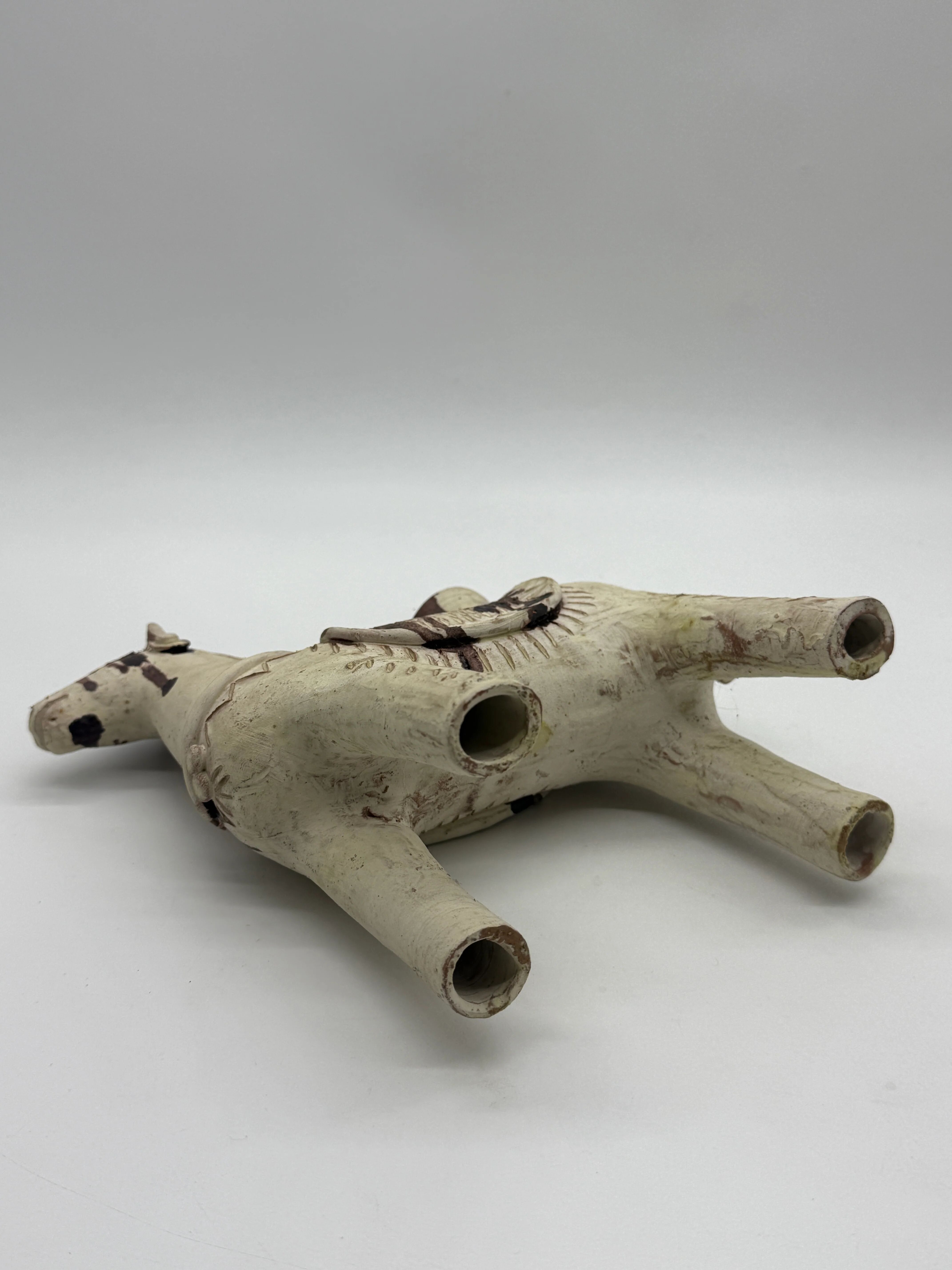 Ceramic candlestick horse, Sardinian, 1960s