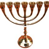 Menorah Chandelier 7 branches Polished Brass