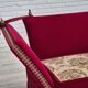 1970s, Danish drop arm "Spanish" sofa, original condition, cherry red furniture velour.