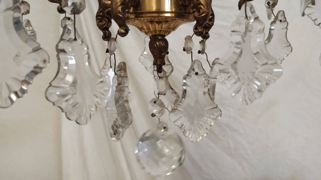 Bronze chandelier with crystal tassels