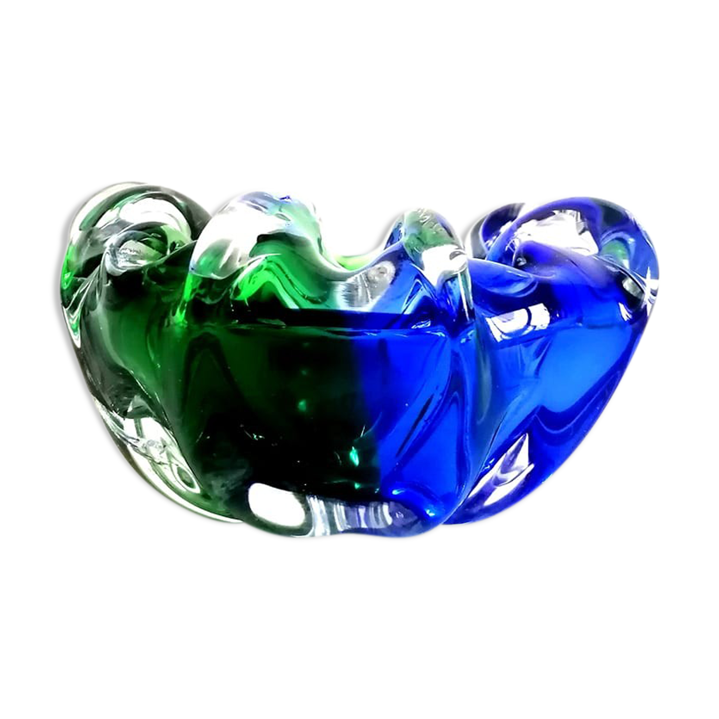 Cobalt blue Murano ashtray 1970