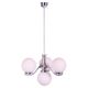Art Deco Chandelier in Chrome-Plated Steel and Opal Glass, Czech, 1920s