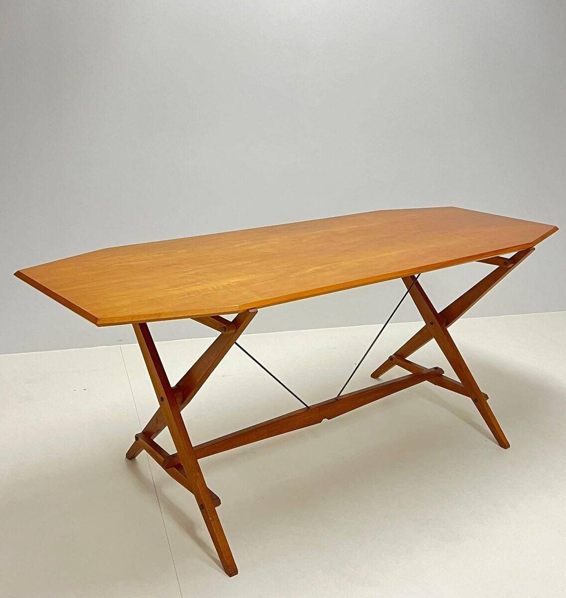 Table à manger Tl2 Cavalletto en frêne par Franco Albini pour Poggi, 1950
