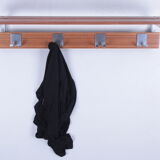 Vintage wall coat rack with chrome and 8 hooks