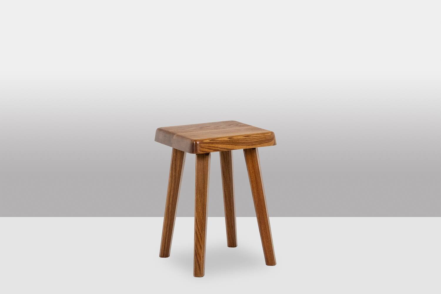 Pierre Chapo. Pair of stools in natural blond elm. 1970s.