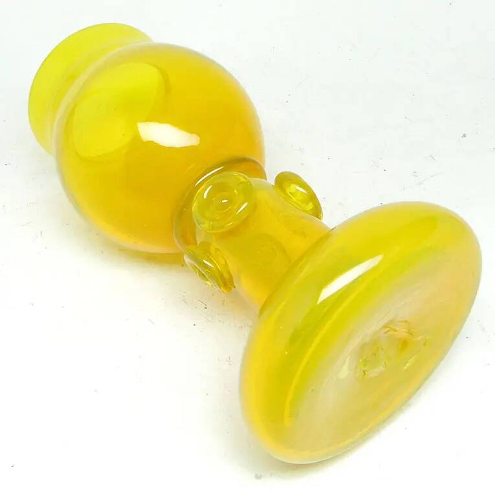 Modernism vase, yellow glass, designed by J. Słuczan-Orkusz, Poland, 1970s