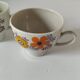 Vintage Winterling espresso cup duo, 70s floral design.