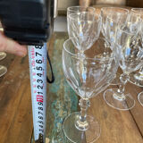 Set of nine cut crystal water glasses