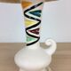 Ceramic lamp 60s and lampshade white wool