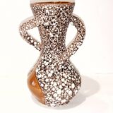 Vallauris Ceramics Fat Lava Spiral Vase Coral 28 cm Vintage